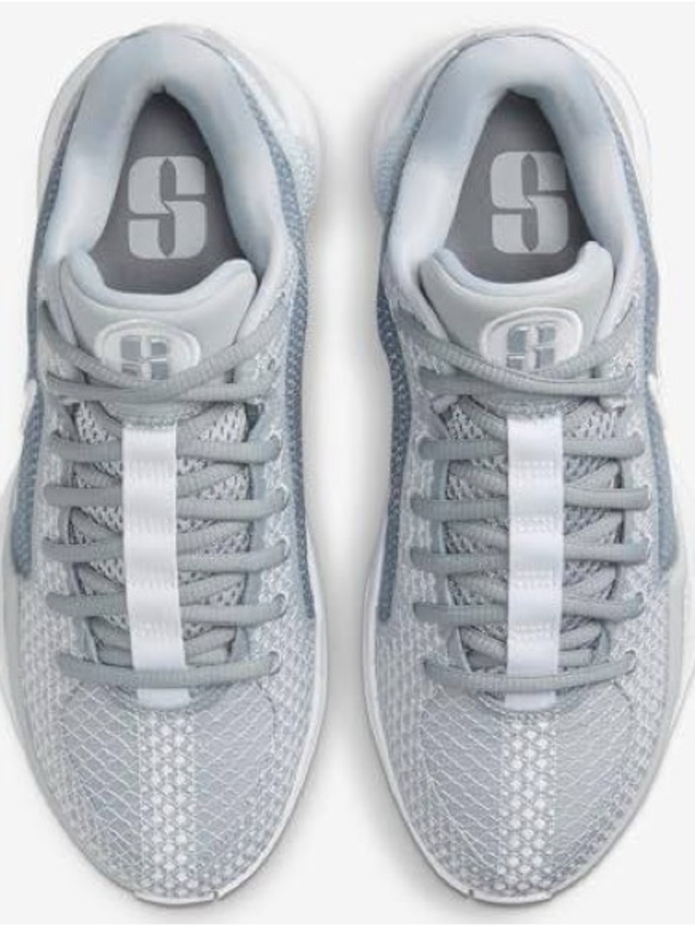 Nike React sabrina Light Gray basketball Sneakers with White Accents - Picture 3 of 9